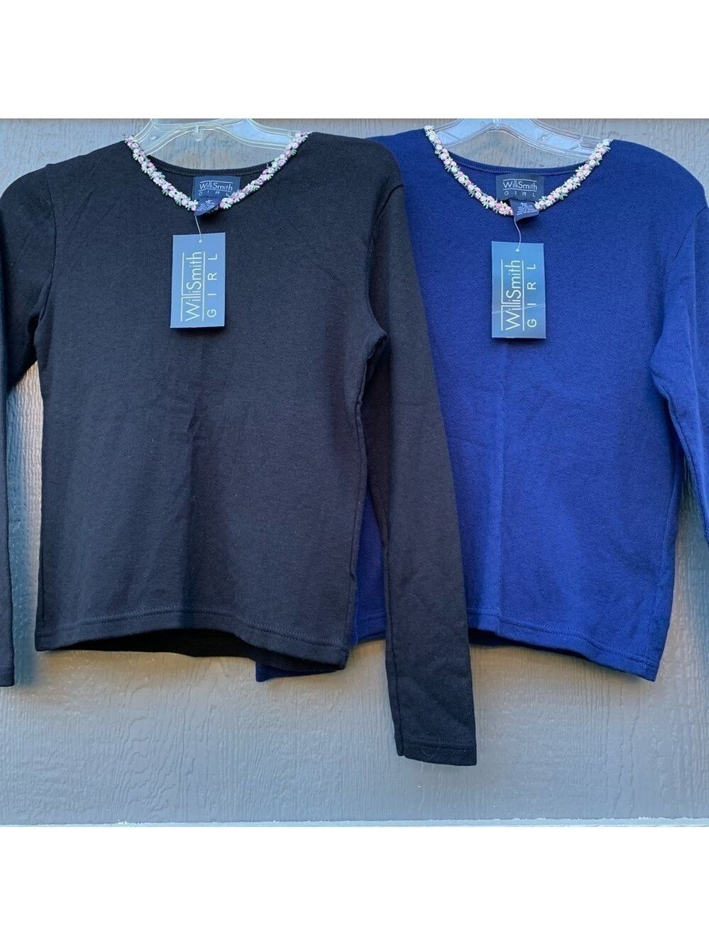 WILLI SMITH two long sleeved tees black navy basic fall winter